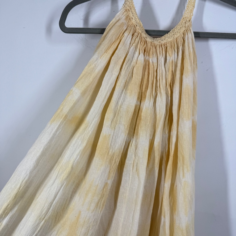 Jen’s Pirate Booty Yellow Tie Dye Cotton Waimea Boho Maxi Dress Size S - Picture 5 of 13